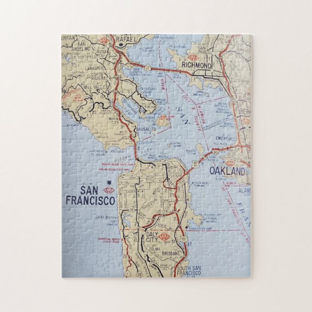 Mapa del área de San Francisco Rompecabezas (Vertical)