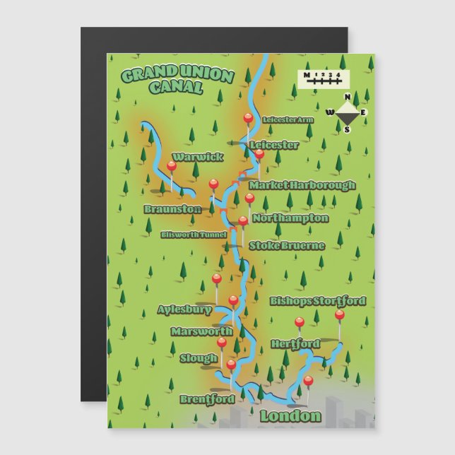 Mapa del Canal de la Gran Unión (Anverso/Reverso)