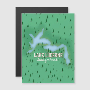 Mapa del cartel de viaje de Suiza del lago Lucerna