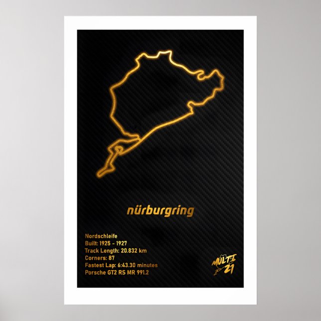 Mapa del circuito de Nurburgring Gold - Impresión  (Frente)