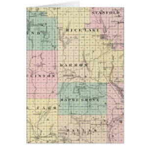 Mapa del condado de Barron, estado de Wisconsin