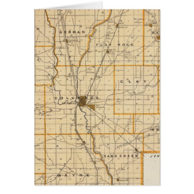 Mapa del condado de Bartholomew (Frente)