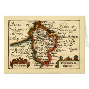 Mapa del condado de Bedfordshire, Inglaterra