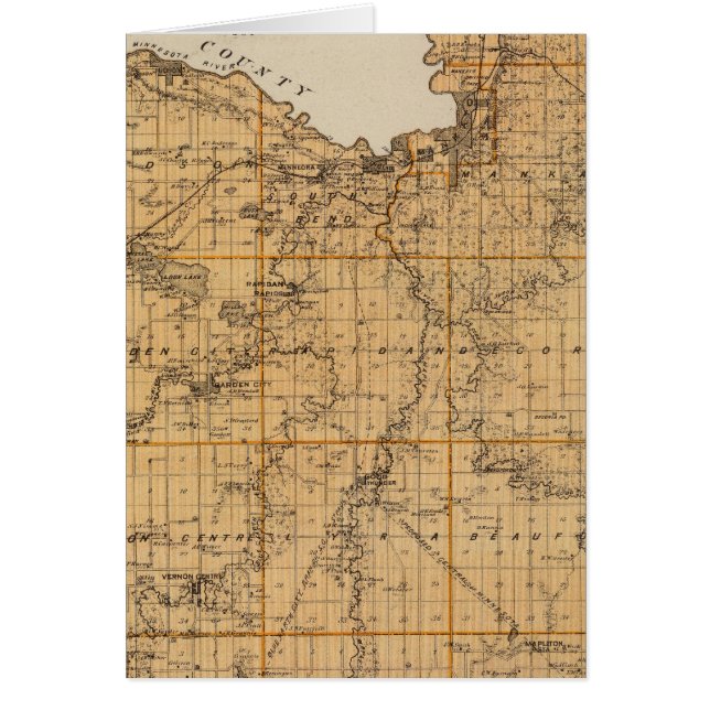 Mapa del condado de Blue Earth, Minnesota (Frente)