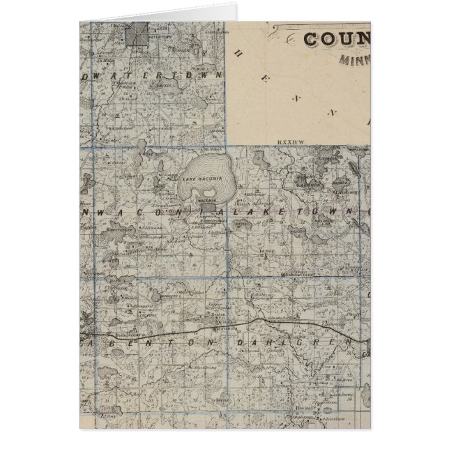 Mapa del condado de Carver, Minnesota (Frente)