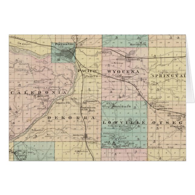 Mapa del condado de Columbia, estado de Wisconsin (Anverso (Horizontal))