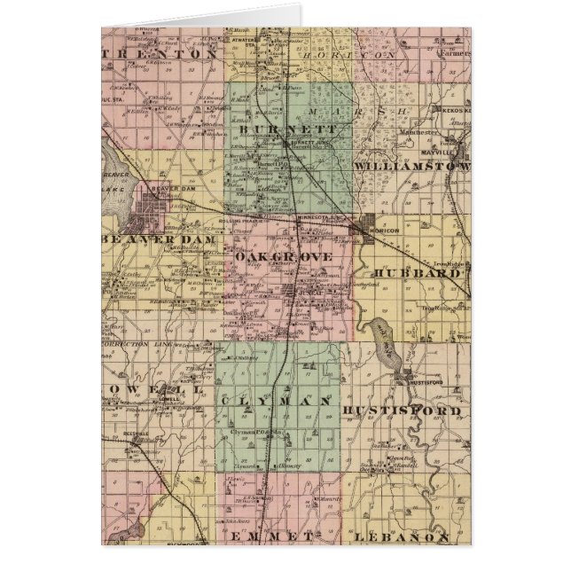 Mapa del condado de Dodge, estado de Wisconsin (Frente)