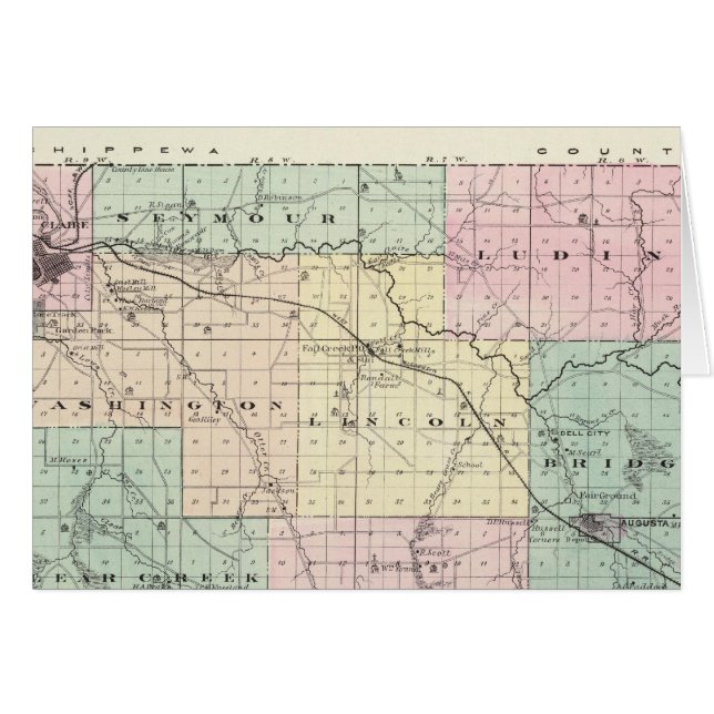 Mapa del condado de Eau Claire, estado de Wisconsi (Anverso (Horizontal))