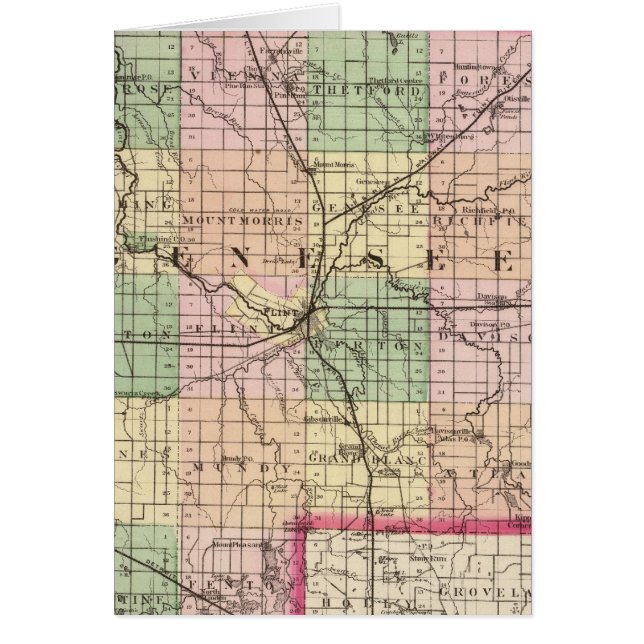 Mapa del condado de Genesee, Michigan (Frente)