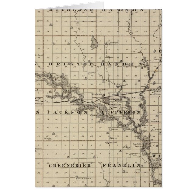 Mapa del condado de Greene, estado de Iowa (Frente)