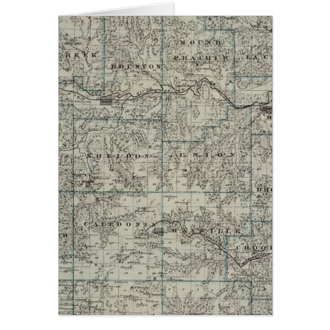 Mapa del condado de Houston, Minnesota (Frente)