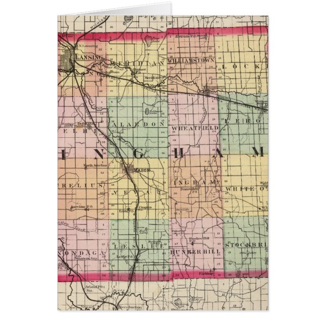 Mapa del condado de Ingham, Michigan (Frente)