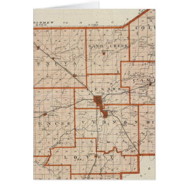 Mapa del condado de Jennings (Frente)