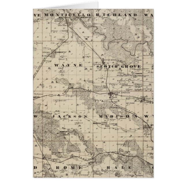 Mapa del condado de Jones, estado de Iowa (Frente)