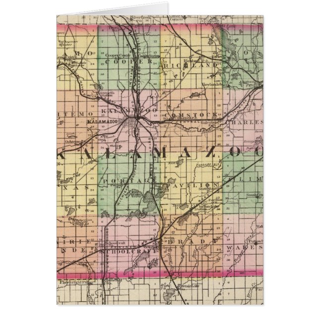Mapa del condado de Kalamazoo, Michigan (Frente)