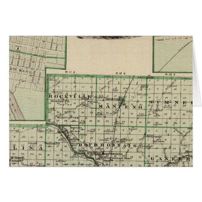 Mapa del condado de Kankakee, Kankakee y Gilman (Anverso (Horizontal))