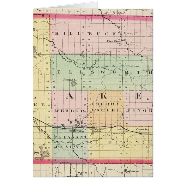 Mapa del condado de Lake, Michigan (Frente)