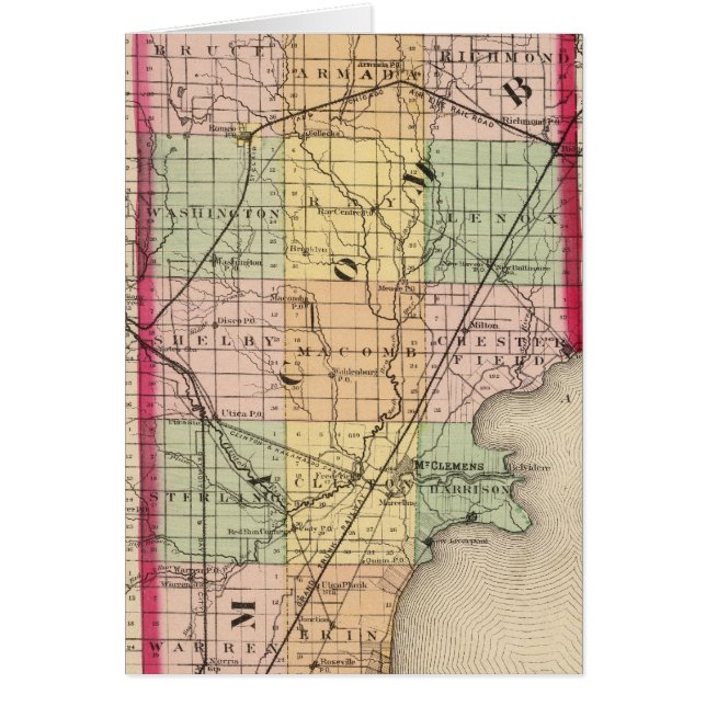 Mapa del condado de Macomb, Michigan (Frente)