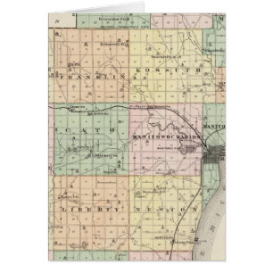 Mapa del condado de Manitowoc, estado de Wisconsin
