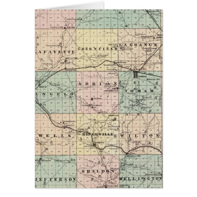 Mapa del condado de Monroe, estado de Wisconsin (Frente)