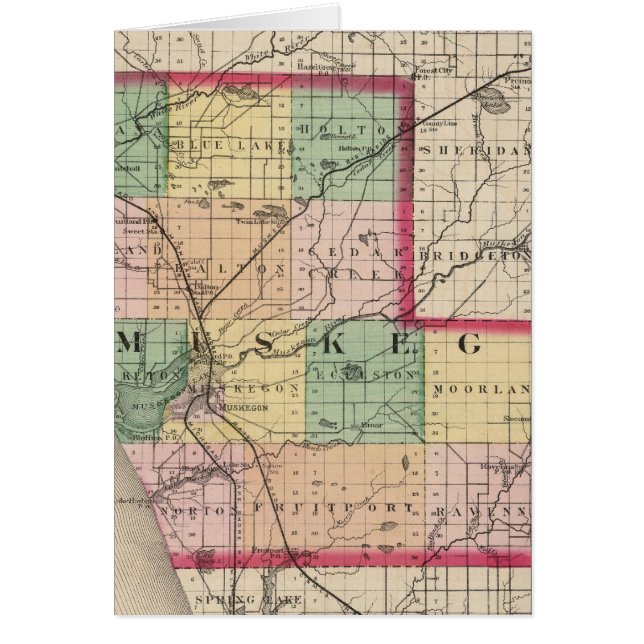 Mapa del condado de Muskegon, Michigan (Frente)