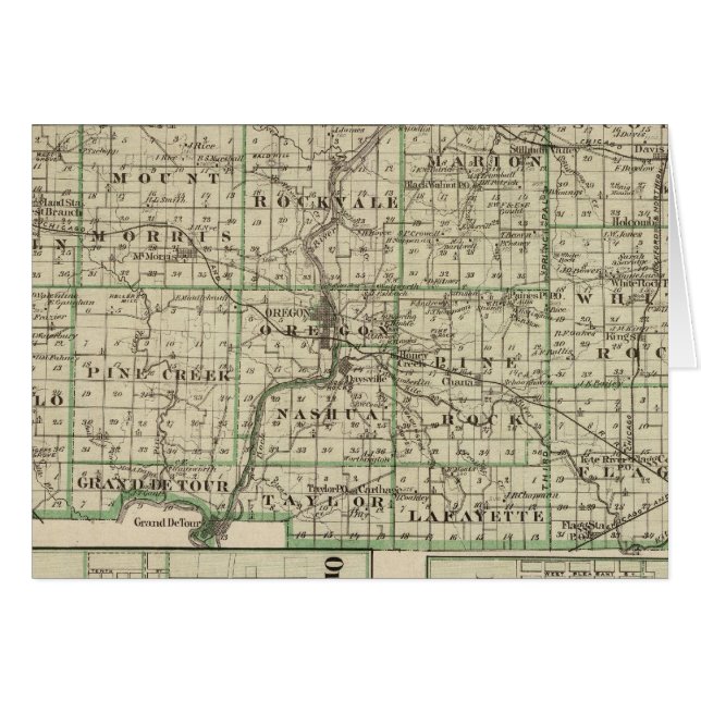 Mapa del condado de Ogle, Polo y Oregón (Anverso (Horizontal))