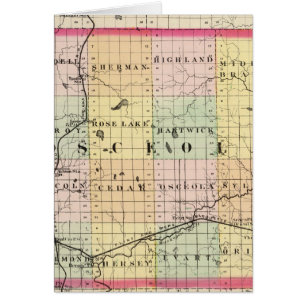 Mapa del condado de Osceola, Michigan