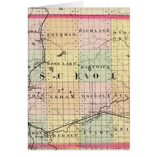 Mapa del condado de Osceola, Michigan (Frente)