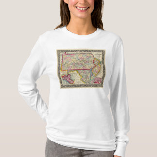 Mapa del condado de Pennsylvania, New Jersey