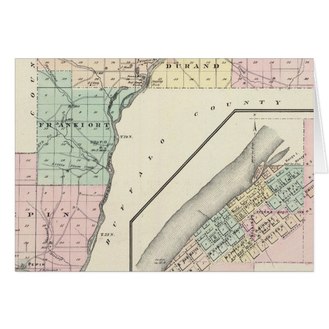 Mapa del condado de Pepin y la aldea de Durand (Anverso (Horizontal))