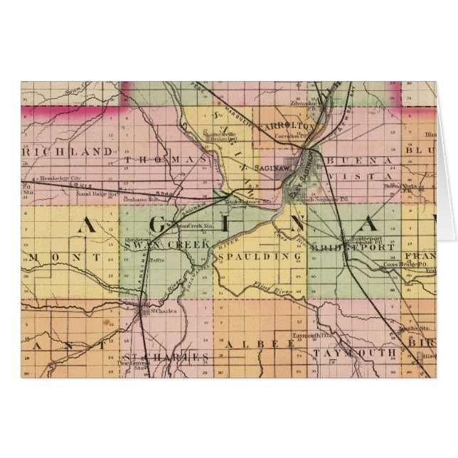 Mapa del condado de Saginaw, Michigan (Anverso (Horizontal))