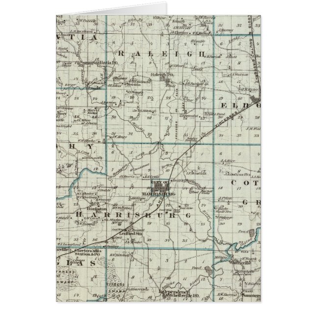 Mapa del condado de Saline (Frente)