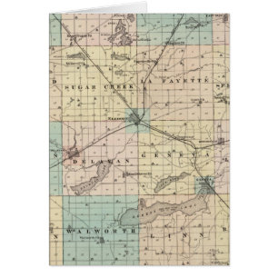 Mapa del condado de Walworth, estado de Wisconsin