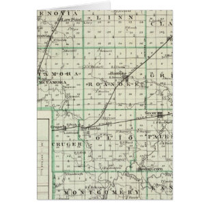 Mapa del condado de Woodford, El Paso y Metamora