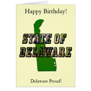 Mapa del contorno del estado de Delaware Cumpleaño