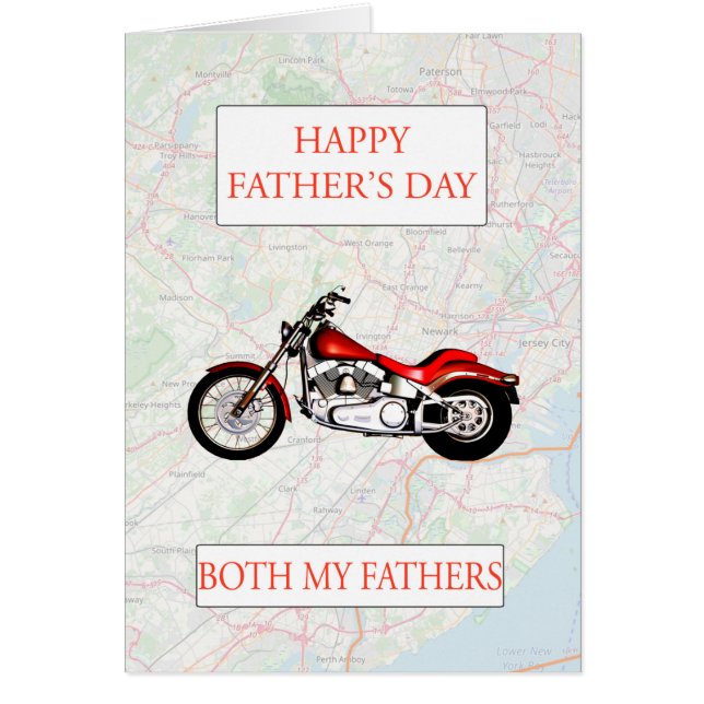 Mapa del Día del Padre de mis dos padres y moto (Frente)