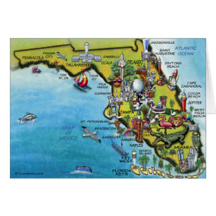 Mapa del dibujo animado de la Florida