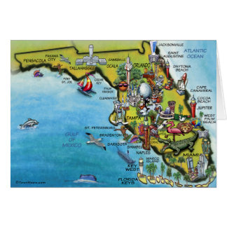 Mapa del dibujo animado de la Florida