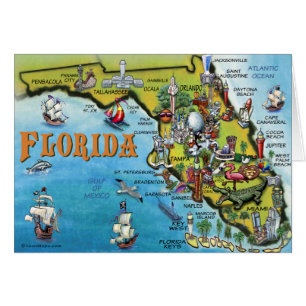 Mapa del dibujo animado de la Florida