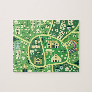 Mapa del dibujo animado del rompecabezas de Milano