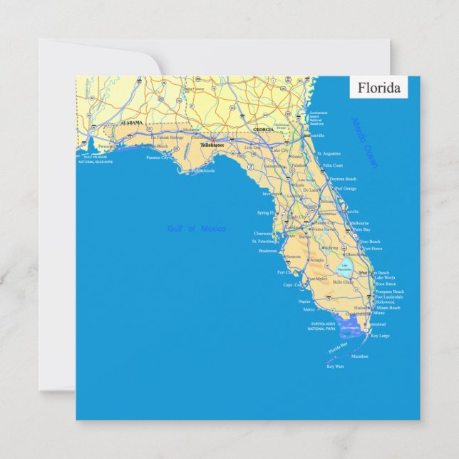 Mapa del Estado de Florida (Anverso)