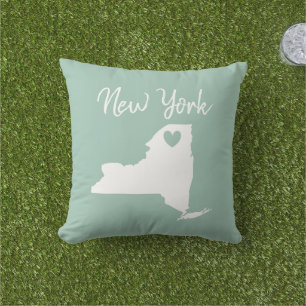 Mapa del estado de Nueva York ama el Cojín decorat