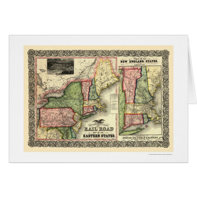 Mapa del este 1856 del ferrocarril de los estados (Anverso (Horizontal))