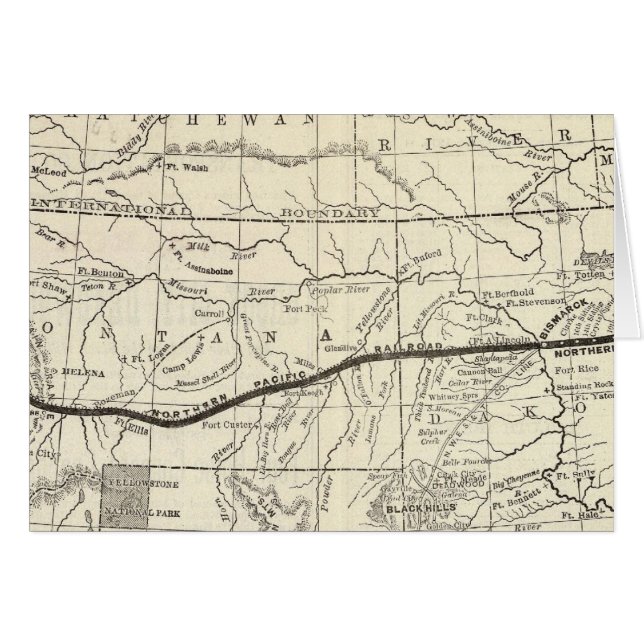 Mapa del ferrocarril del Pacífico septentrional (Anverso (Horizontal))