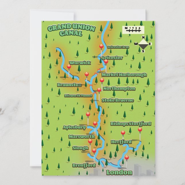 Mapa del Grand Union Canal (Anverso)