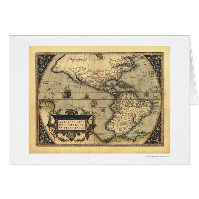 Mapa del hemisferio occidental por Ortelius 1570 (Anverso (Horizontal))
