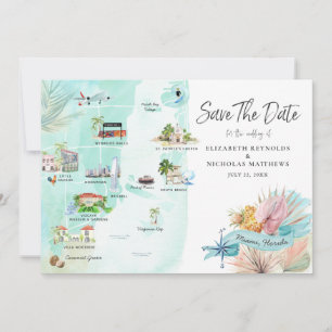 Mapa del itinerario de la boda de destino Miami Fl