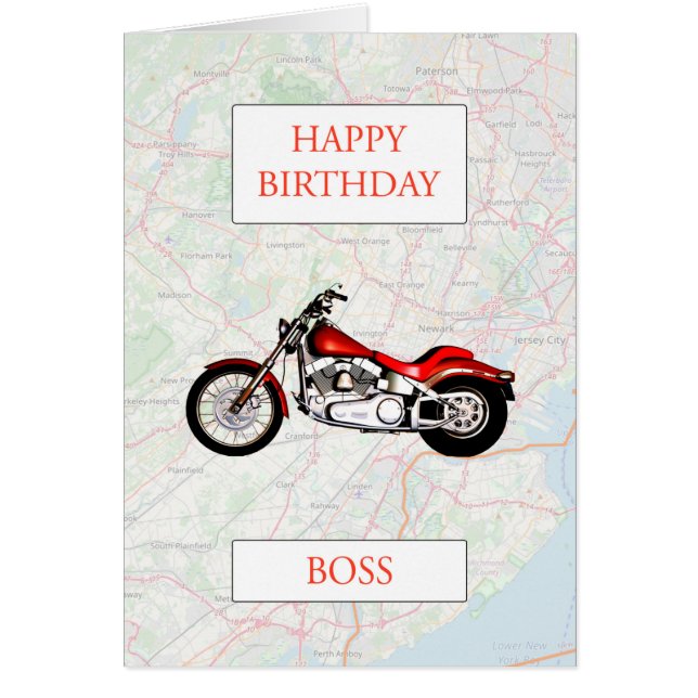 Mapa del Jefe y cumpleaños de la motocicleta (Frente)
