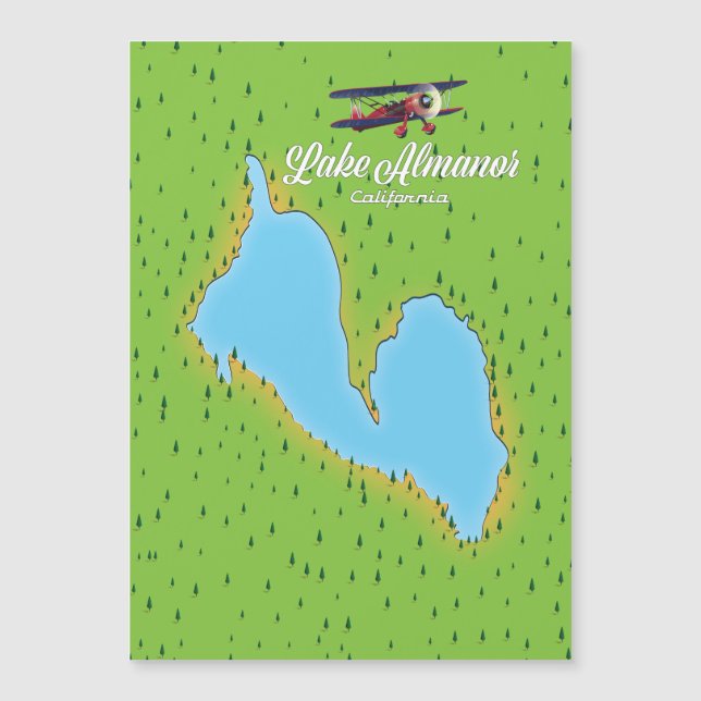 Mapa del lago Almanor California EE. UU. (Anverso)