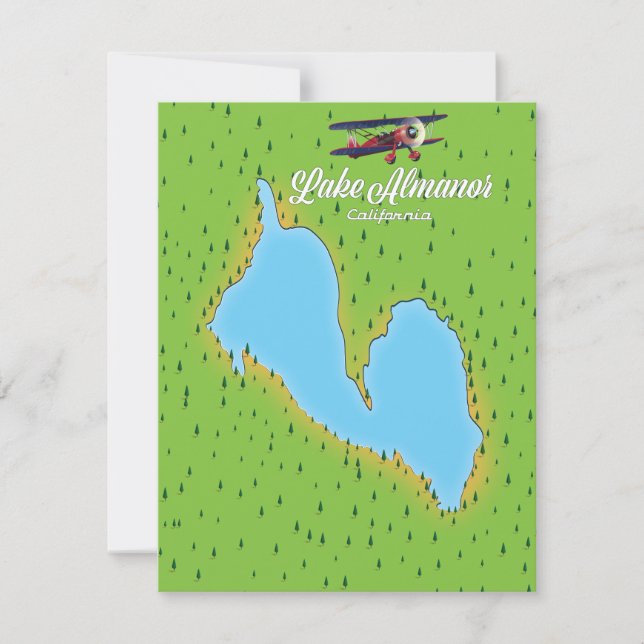 Mapa del lago Almanor California EE. UU. (Anverso)